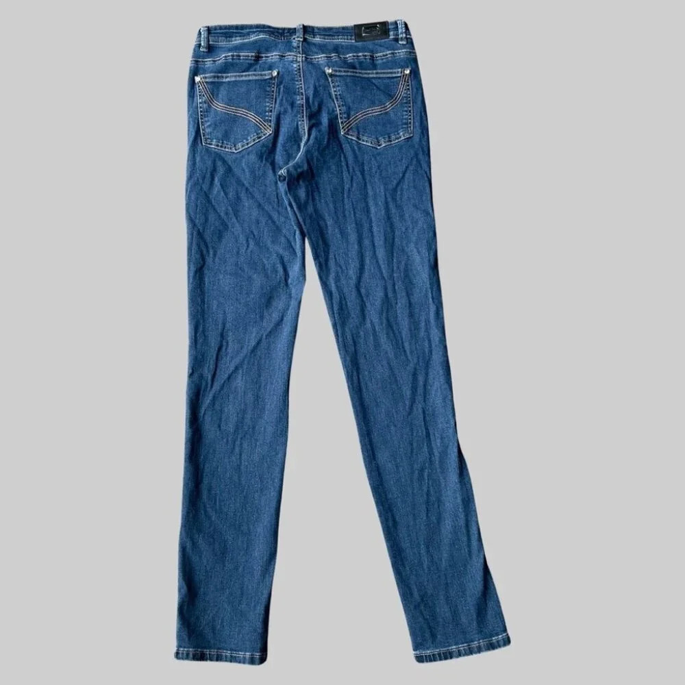 Joseph Ribkoff Paisley Embroidered Stretchy Skinny Jeans - Picture 13 of 15